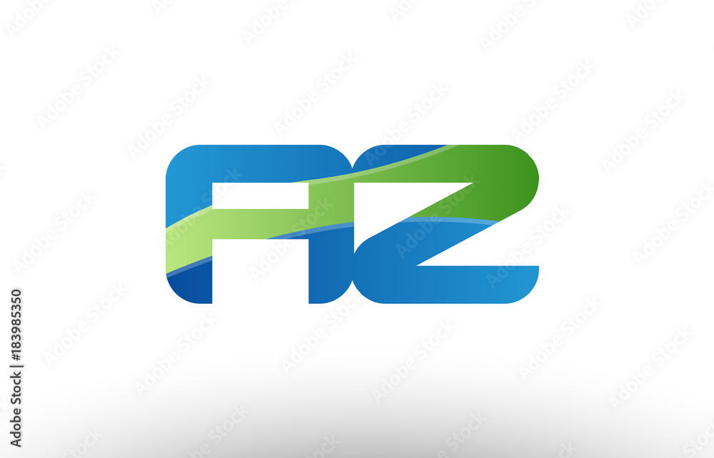 Obraz premium blue green az a z alphabet letter logo combination icon design