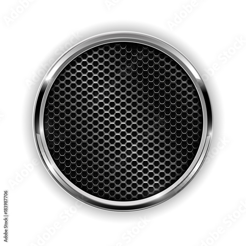 Metal chrome perforated button