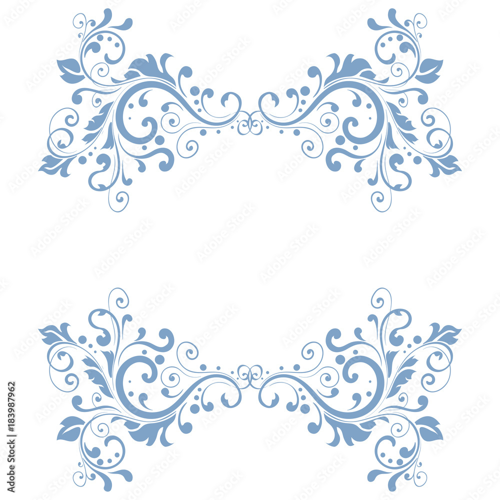 Blue floral decoration. Dividers Blue floral decoration. Dividers
