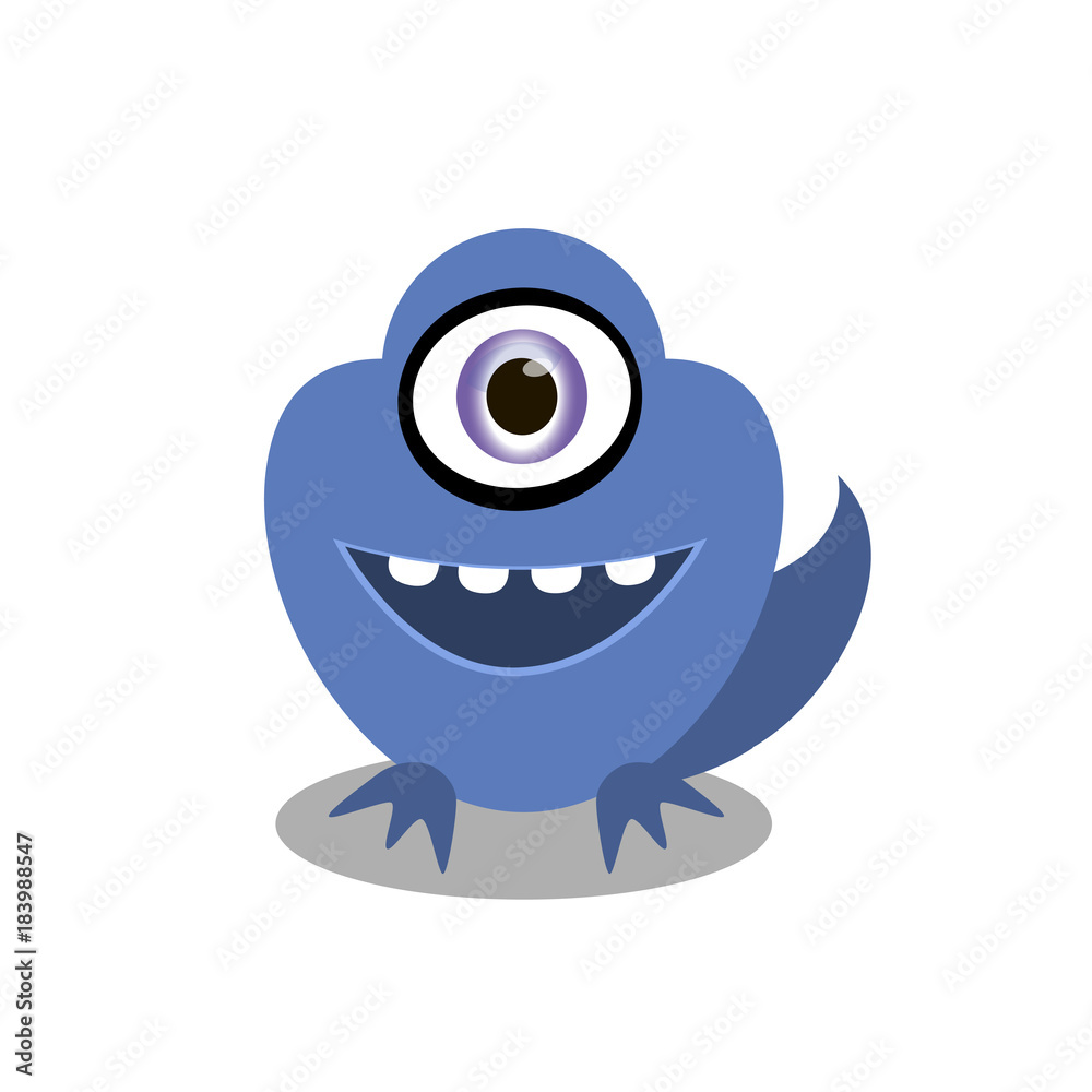 Obraz premium A friendly cartoon monster. Vector illustration.