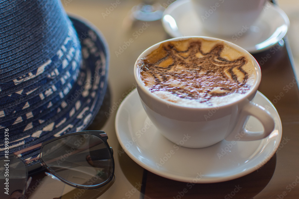 Cappuccino that was made in lobby, Egypt