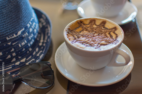 Obraz na płótnie Cappuccino that was made in lobby, Egypt w salonie