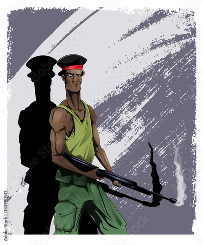 Black cartoon American G.I.