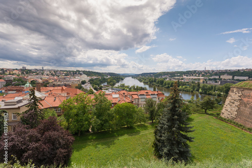 View of prague city from fort of Vysehrad,Prague,Czech republic, July 2017