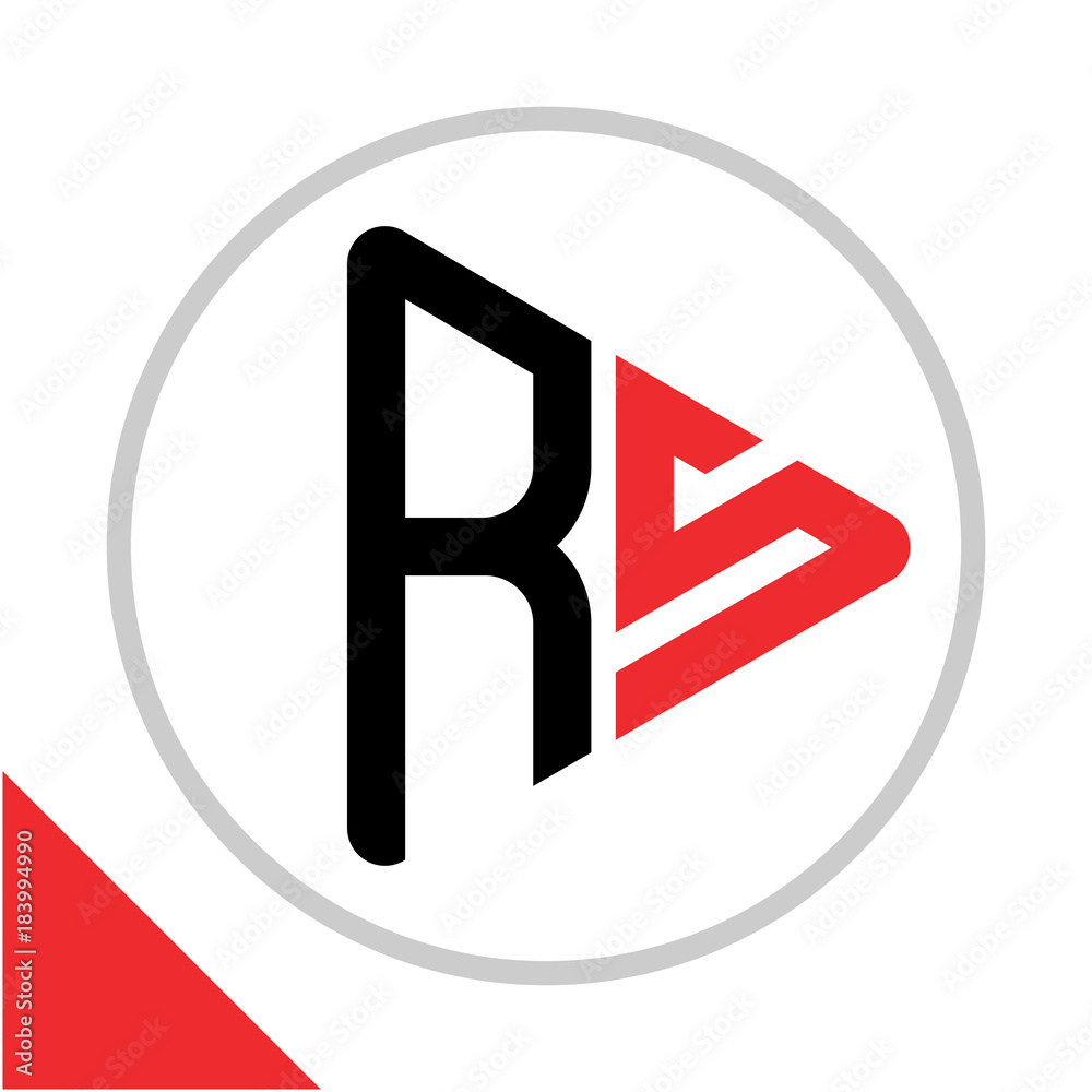 logo icon play button shape with combination of R & S initials logo icon play button shape with combination of R & S initials