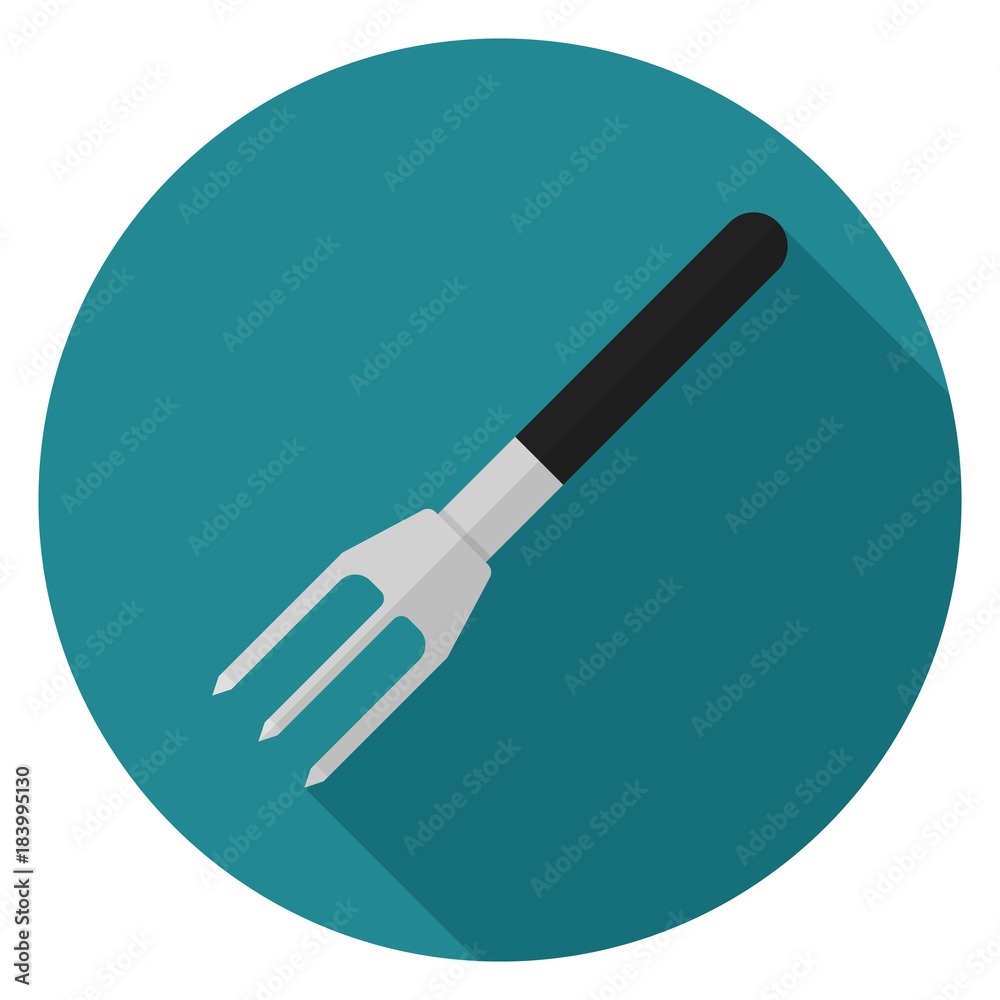 Hand rake icon. Illustration in flat style. Round icon with long shadow. Hand rake icon. Illustration in flat style. Round icon with long shadow.