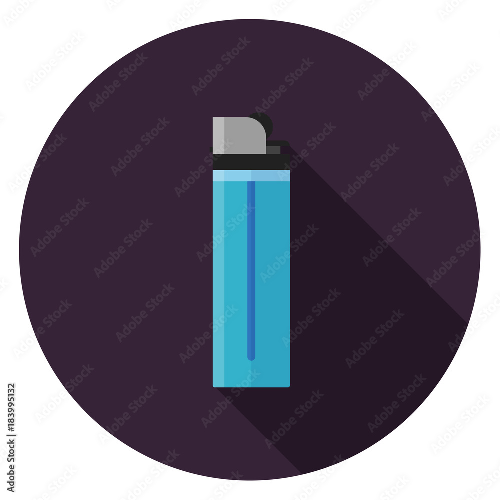 Lighter icon. Illustration in flat style. Round icon with long shadow. Lighter icon. Illustration in flat style. Round icon with long shadow.
