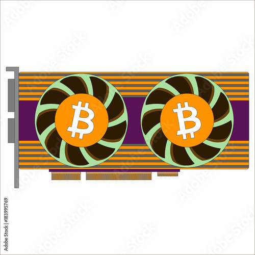 graphics accelerator card with bitcoin symbol