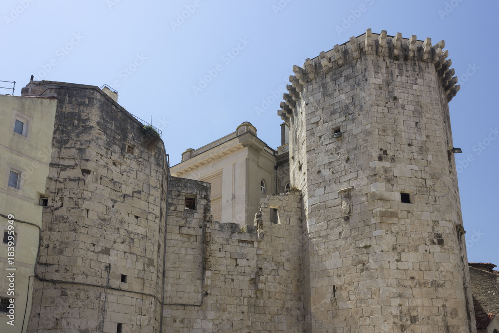 Architecture of the ancient walls of Split in Croatia