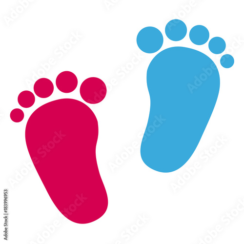 Baby Footprint - Girl And Boy Icons