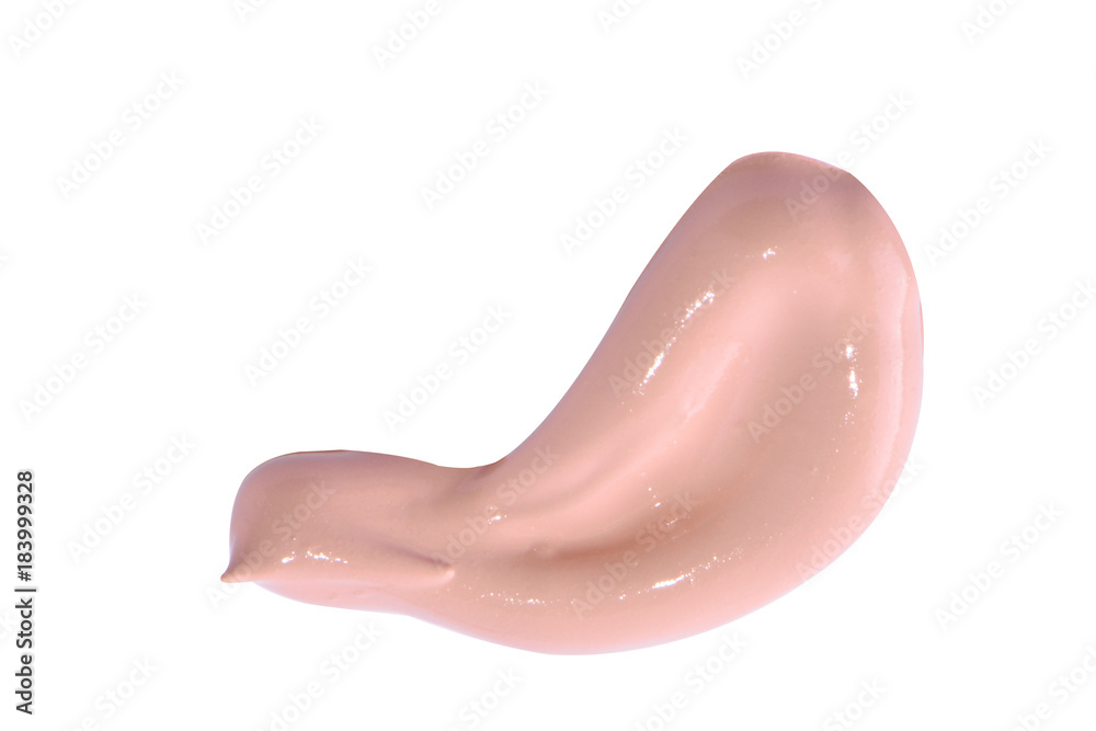 Fototapeta premium Liquid makeup foundations smear drop on white background.