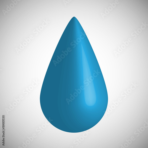 Blue shiny water drop