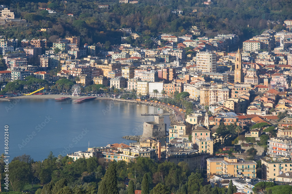 Obraz premium Rapallo view - Tigullio gulf - Ligurian sea - Liguria - Italy