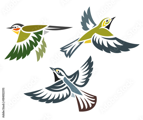 Stylized Birds - Warblers