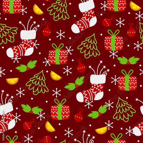 colorful christmas ornament. seamless background.
