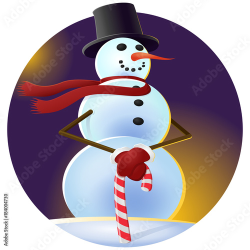 A cool snowman with a hat