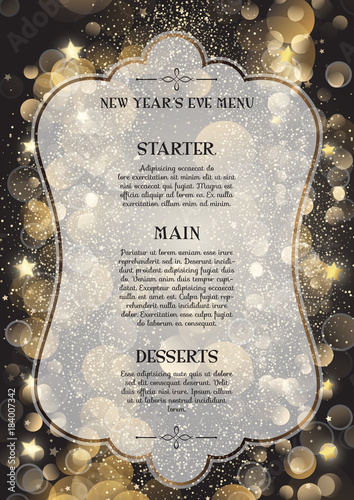 Decorative New Year's Eve menu