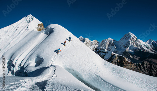 People climbing mountain