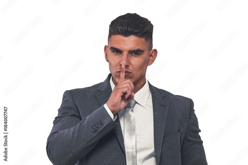 Portrait of beautiful male model in elegant suit. Portrait of beautiful male model in elegant suit.