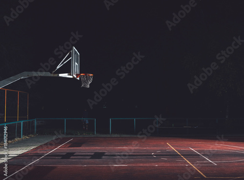 Baskteball Court At Night