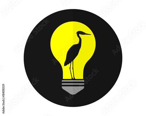lamp stork black illustration 