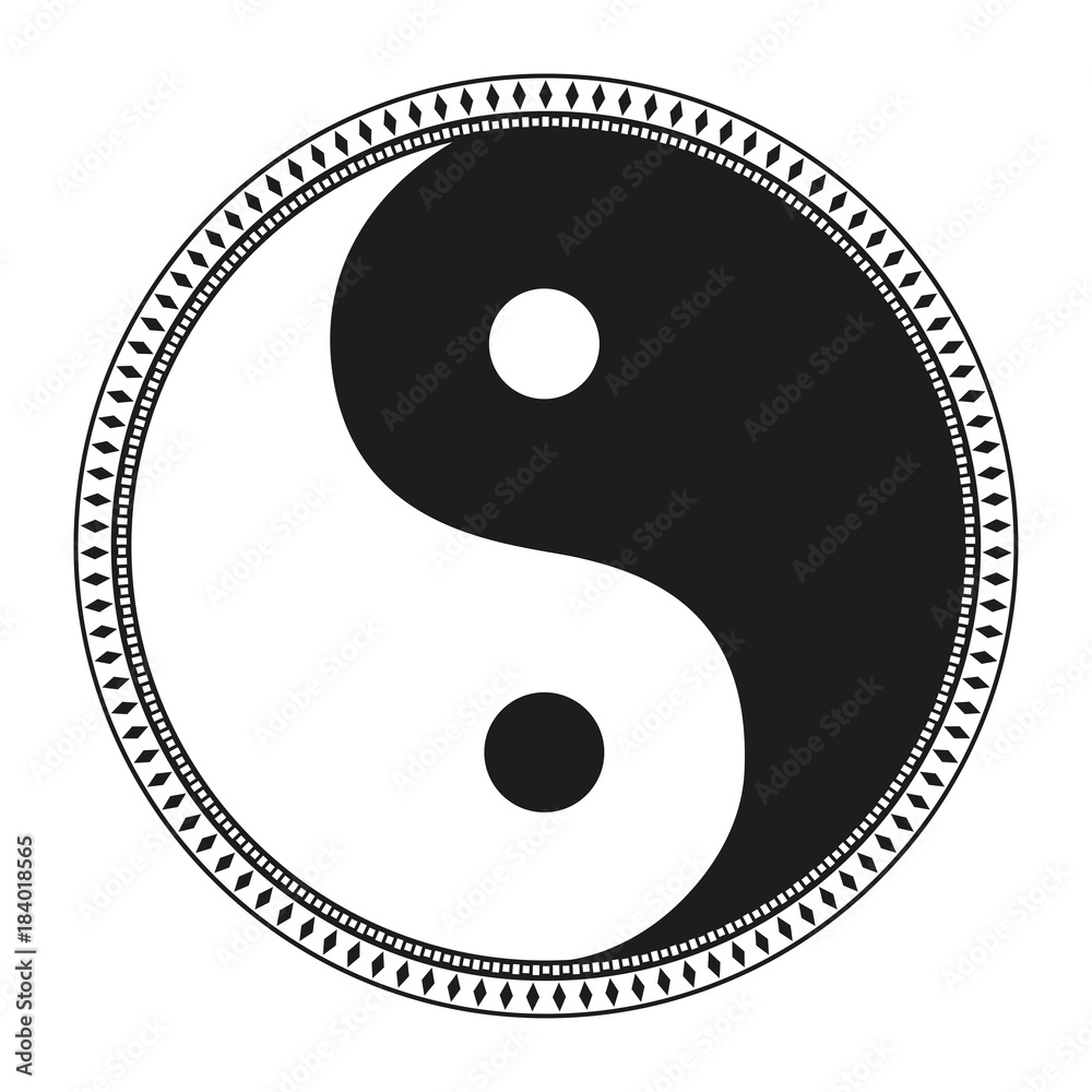 Yin and Yang. Zentangle. Hand drawn mandala on isolation background. Design for spiritual relaxation for adults. Line art creation. Outline for tattoo, printing on t-shirts, posters Yin and Yang. Zentangle. Hand drawn mandala on isolation background. Design for spiritual relaxation for adults. Line art creation. Outline for tattoo, printing on t-shirts, posters