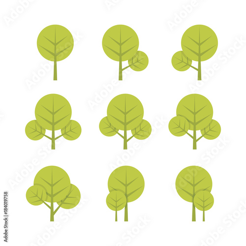 Set of flat tree vector