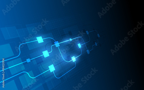 abstract circuit networking blockchain concept background