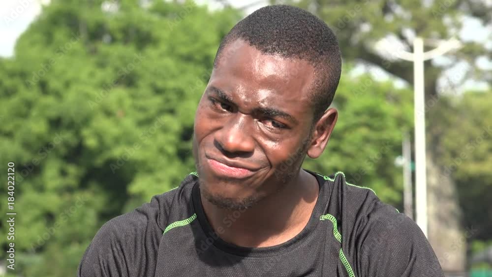 Disappointed African Male Athlete And Losing