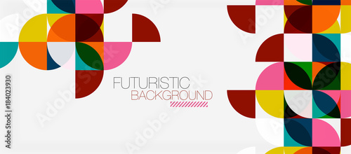 Geometric triangle and circle shape, wide abstract background