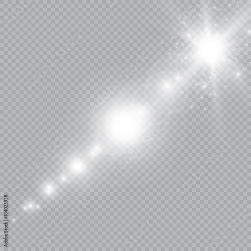 Abstract image of lighting flare. Set.