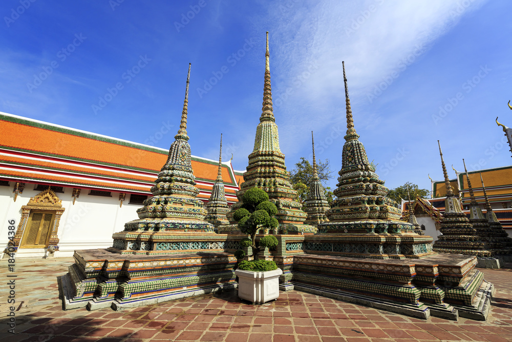 Fototapeta premium Pagoda at Wat Po the temple of Thailand