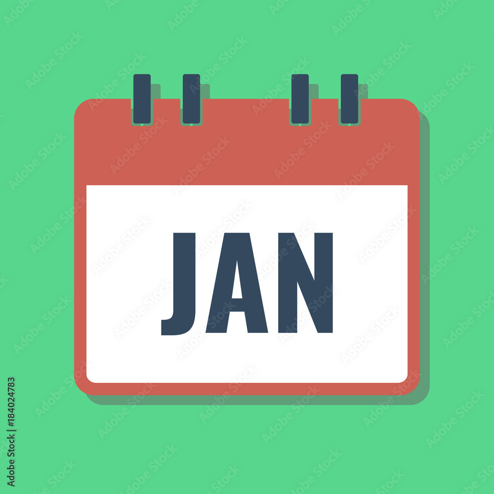 january-month-name-in-calendar-flat-style-vector-illustration-stock-vector-adobe-stock
