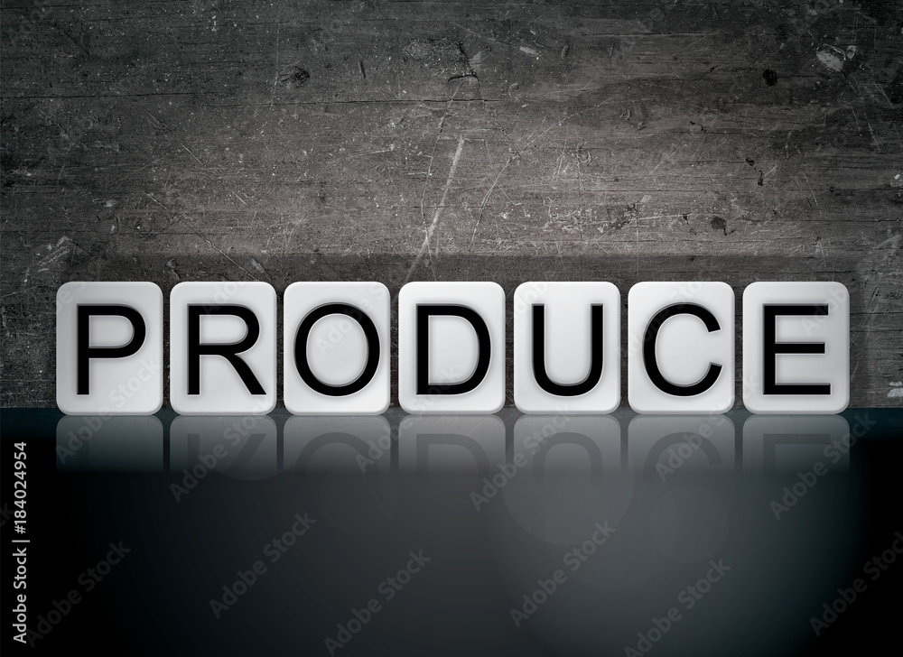 Produce Concept Tiled Word