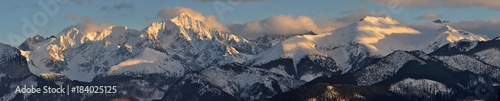 Panorama na Tatry Wysokie Zima