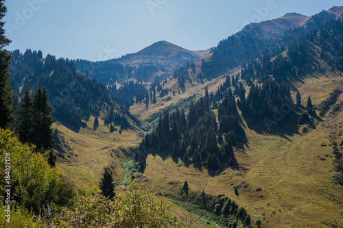 View of peak of Furmanov in Almaty region, Kazakhstan