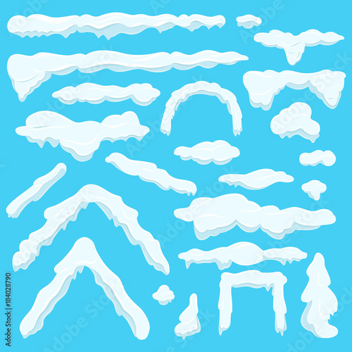 White Figures Made of Ice Set on Blue Background