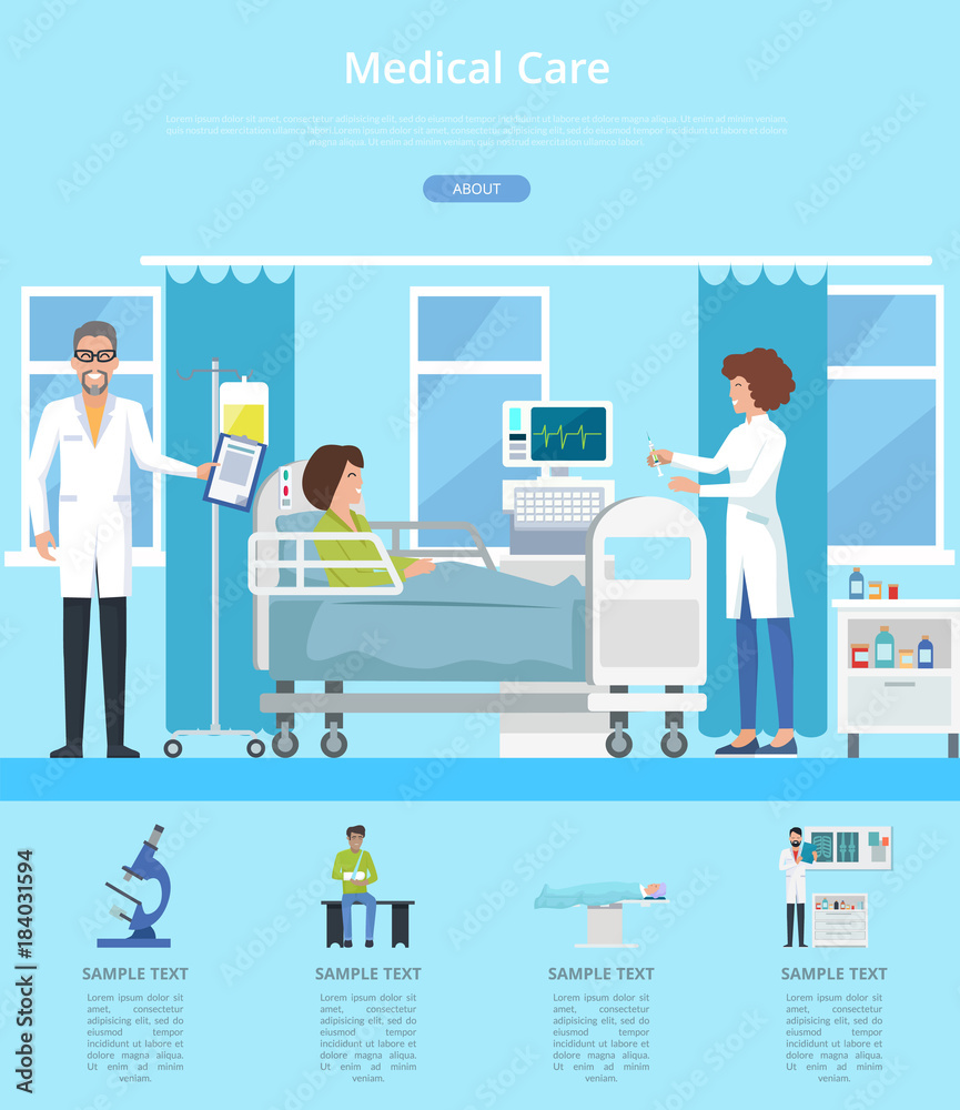 Medical Care Hospital Review Vector Illustration