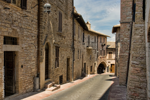 Narrow street in Assisi, Italy