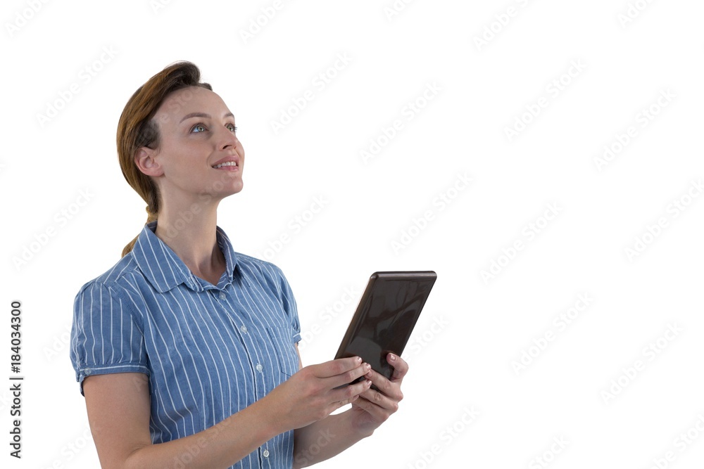 Female executive using digital tablet 4k Female executive using digital tablet 4k