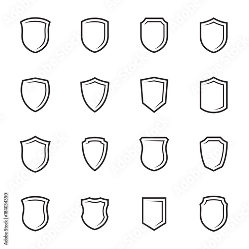 Shield icons set