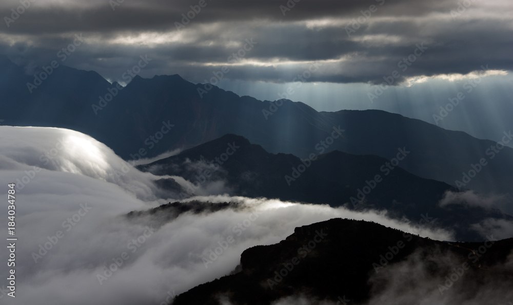 sea of clouds on the Cattle Back Mountain sea of clouds on the Cattle Back Mountain