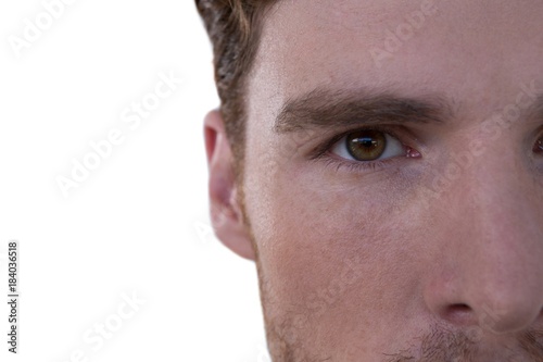 Extreme close up of man