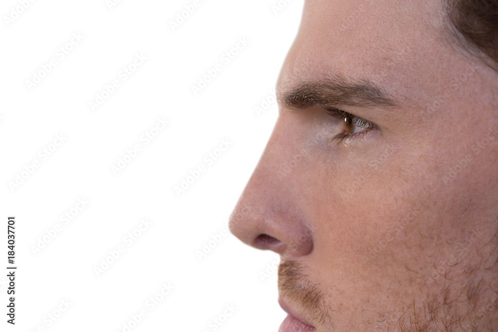 Man against white background