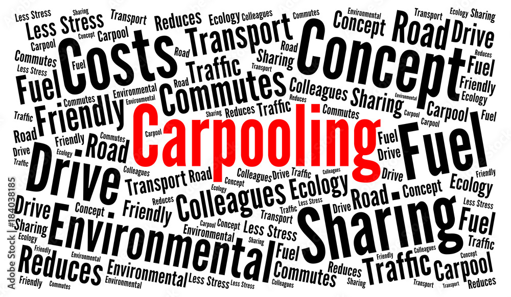 Carpooling word cloud concept Carpooling word cloud concept