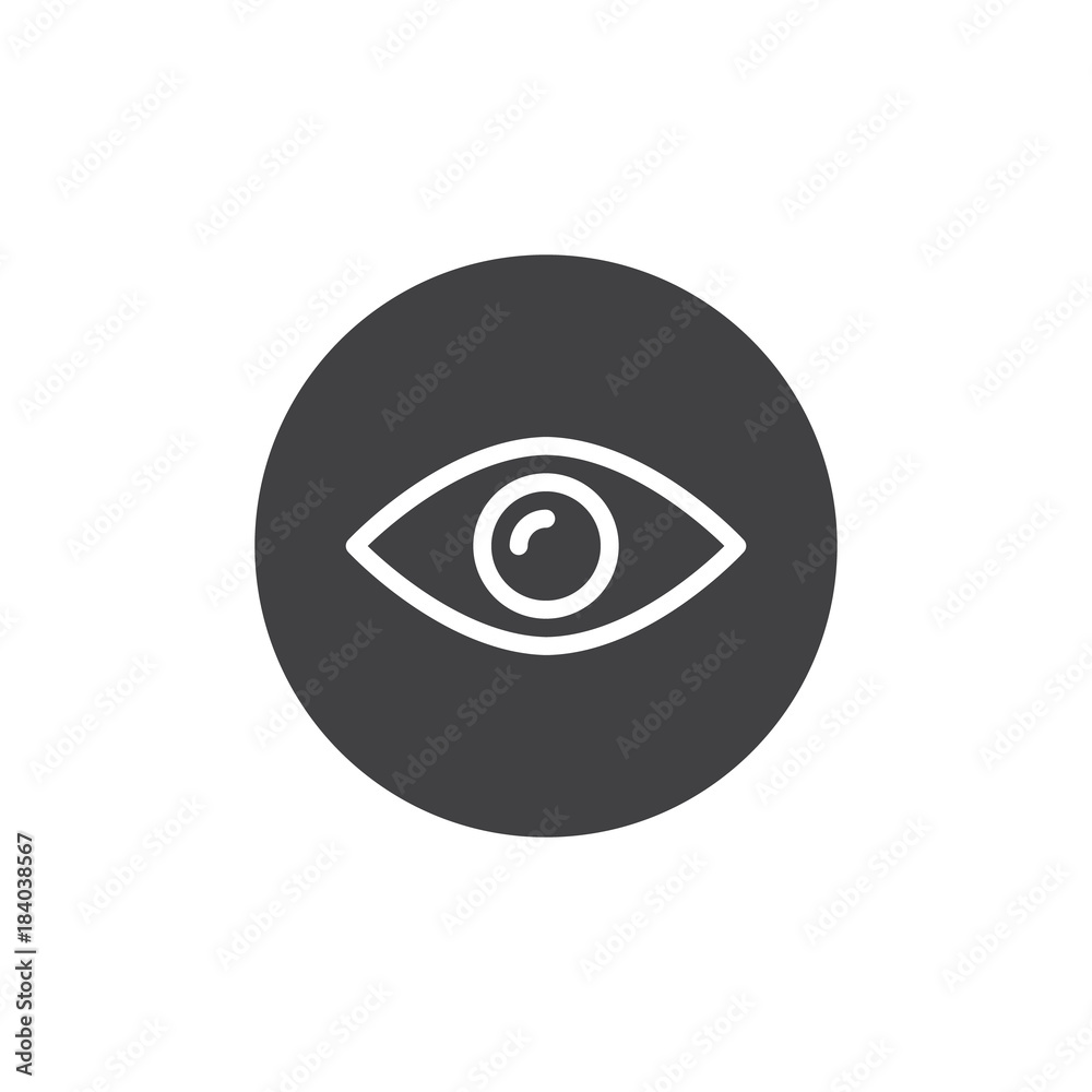 Eye icon vector, filled flat sign, solid pictogram isolated on white. Eyeball vision symbol, logo illustration. Eye icon vector, filled flat sign, solid pictogram isolated on white. Eyeball vision symbol, logo illustration.