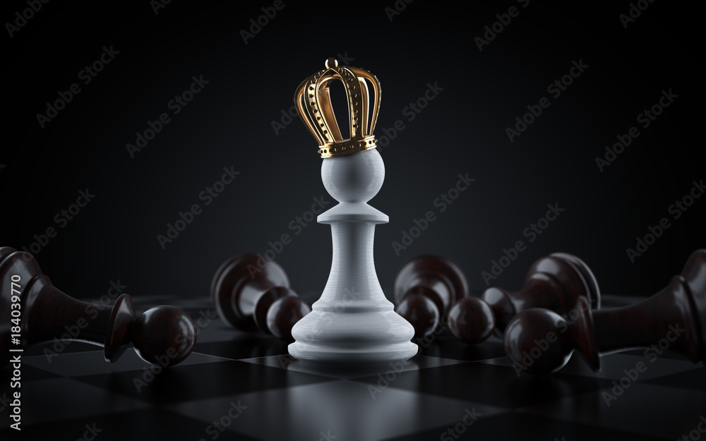 Pawn, chess pawn, black pawn and white pawn, chess piece, abstract