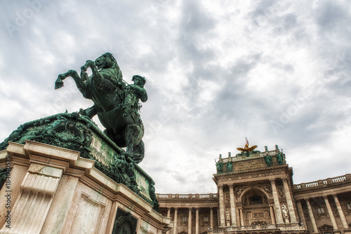 Monument to prince Eugene at the Heldenplatz within the Hofburg palace photo