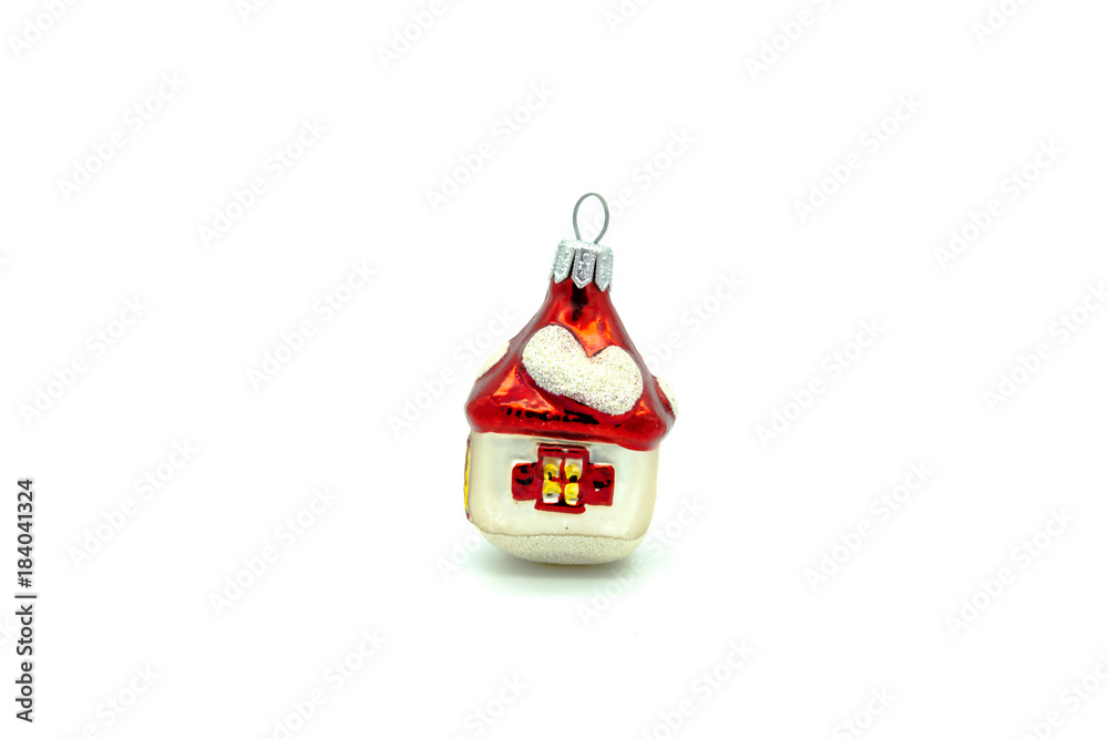 Christmas toy vintage house isolated