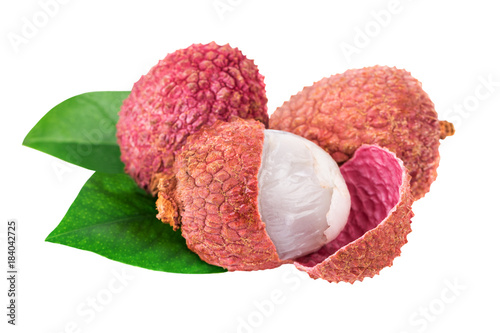 Lychee isolated on white with clipping path